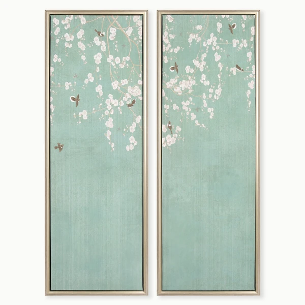 White Blossoms - Set Of 2